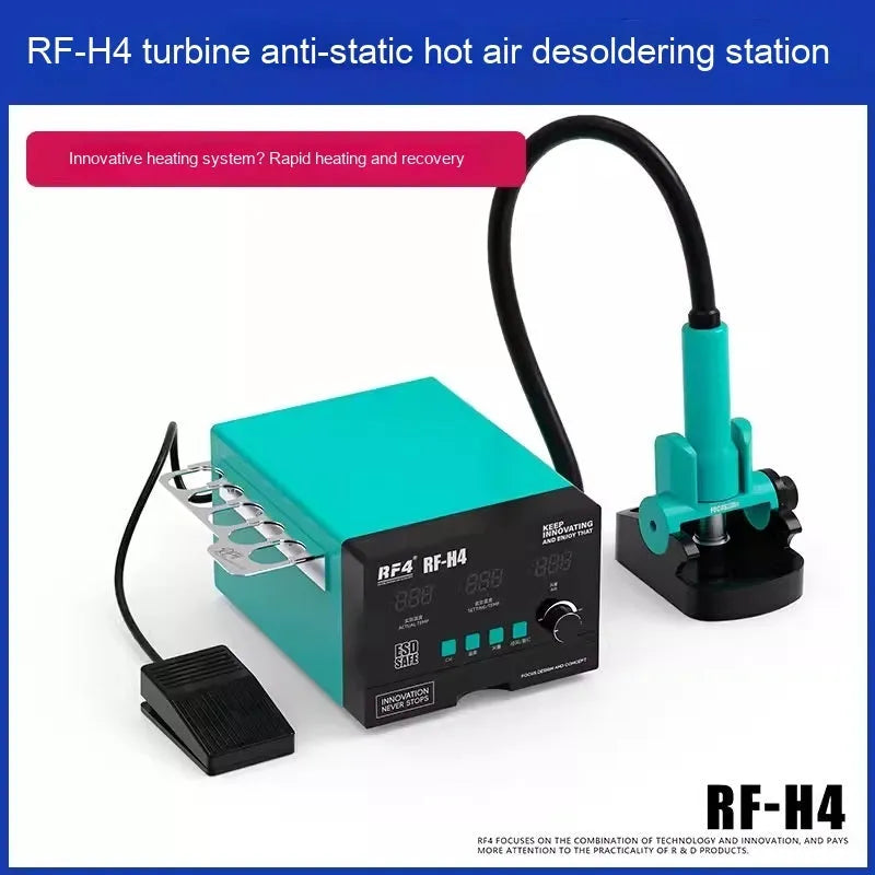 Digital display heat gun with interchangeable nozzles for BGA chip desoldering and electronics repair