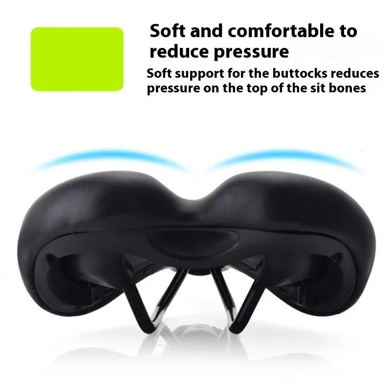 Hollow foam bicycle saddle cushion in 3147 colour on a double rail seat post.