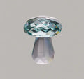 Modern geometric white crystal mushroom decoration in transparent, green, red, or yellow, 40mm wide.