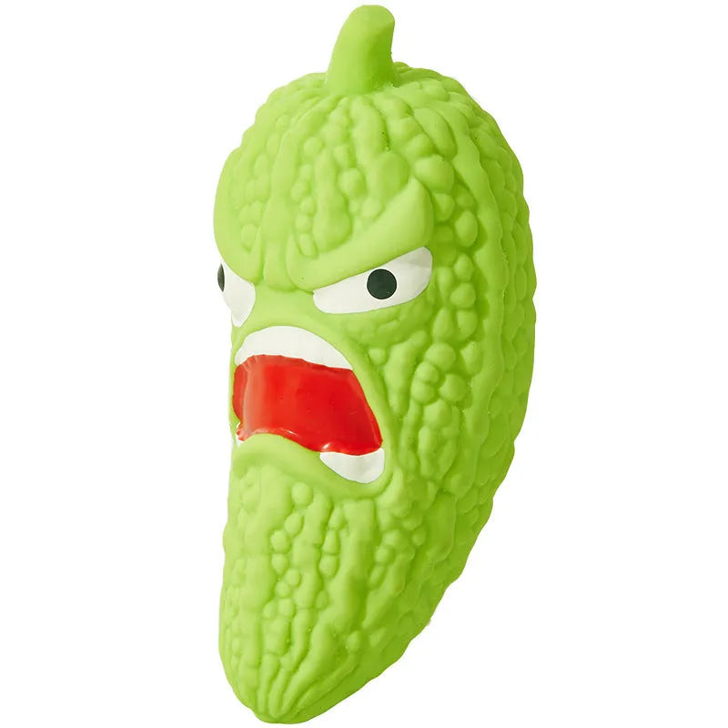 Bitter melon and chilli shaped dog toys with pet sound function for chewing and tooth cleaning
