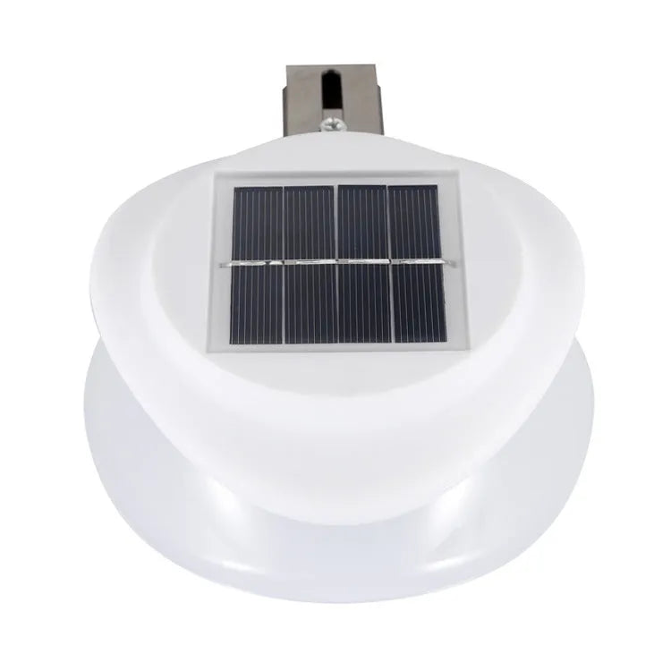 Solar-powered outdoor fence wall lamp with Southeast Asian design mounted on garden fence