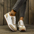 Women's flat shoes in Champagne colour with artificial PU upper and rubber sole
