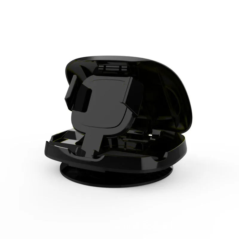 Black rotating suction cup car navigator bracket showing 360-degree ball joint adjustment mechanism