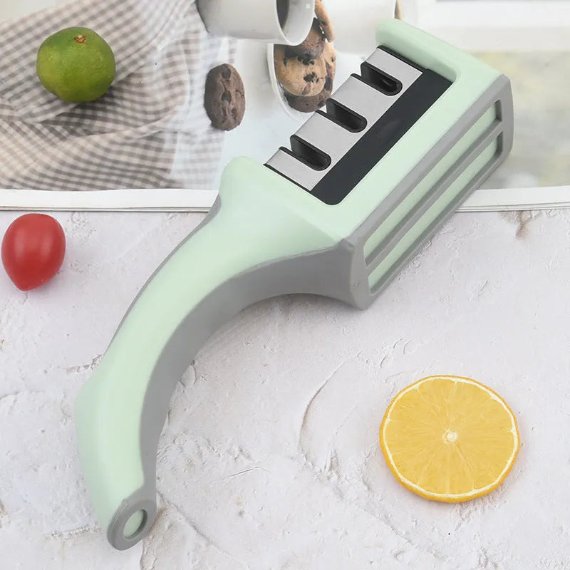 Multi-function kitchen knife sharpener with two-stage mouth colour box in modern minimalist style