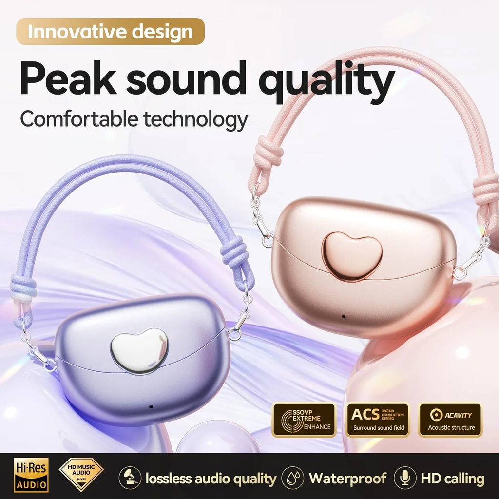 M106 wireless Bluetooth clip ear headset in rose gold with clip-on design, PC ABS material, sports style