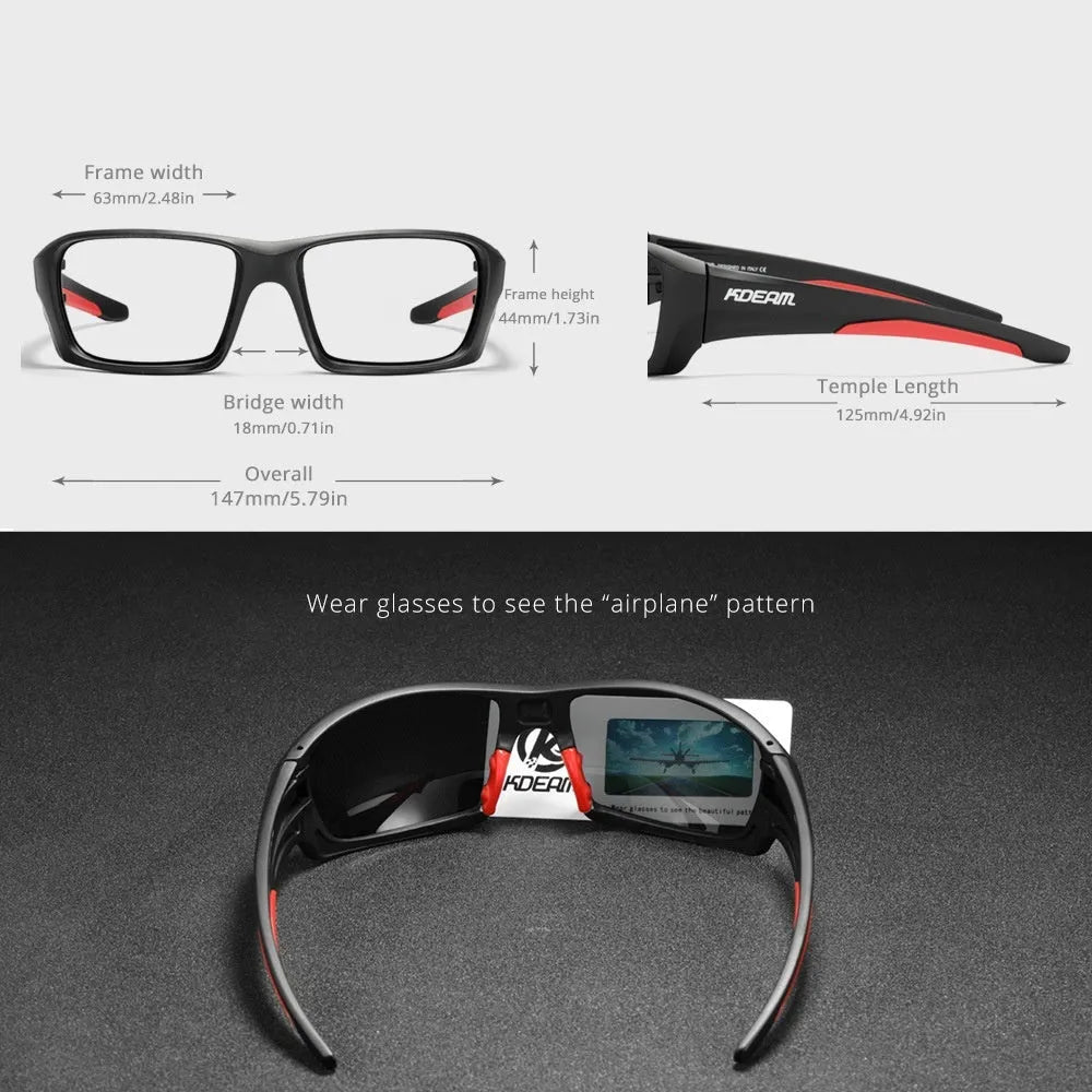 Sports polarised sunglasses with TR90 frame and silicone nose pad in colour option C1, 147x125x44mm