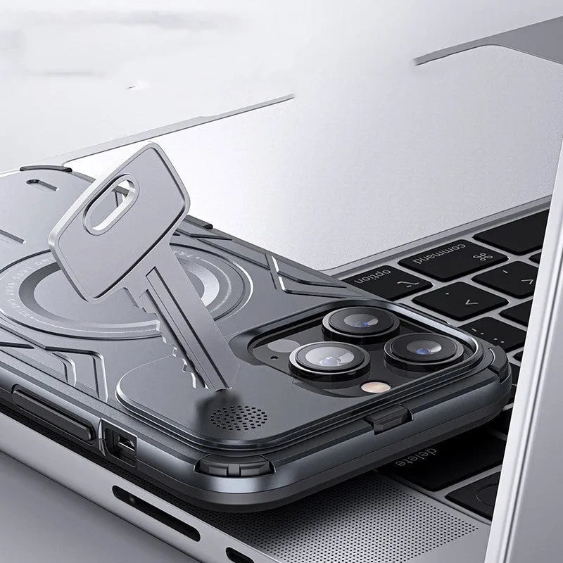 Magnetic aluminium alloy iPhone case in Star Grey with matte finish for iPhone 14 and 15 series