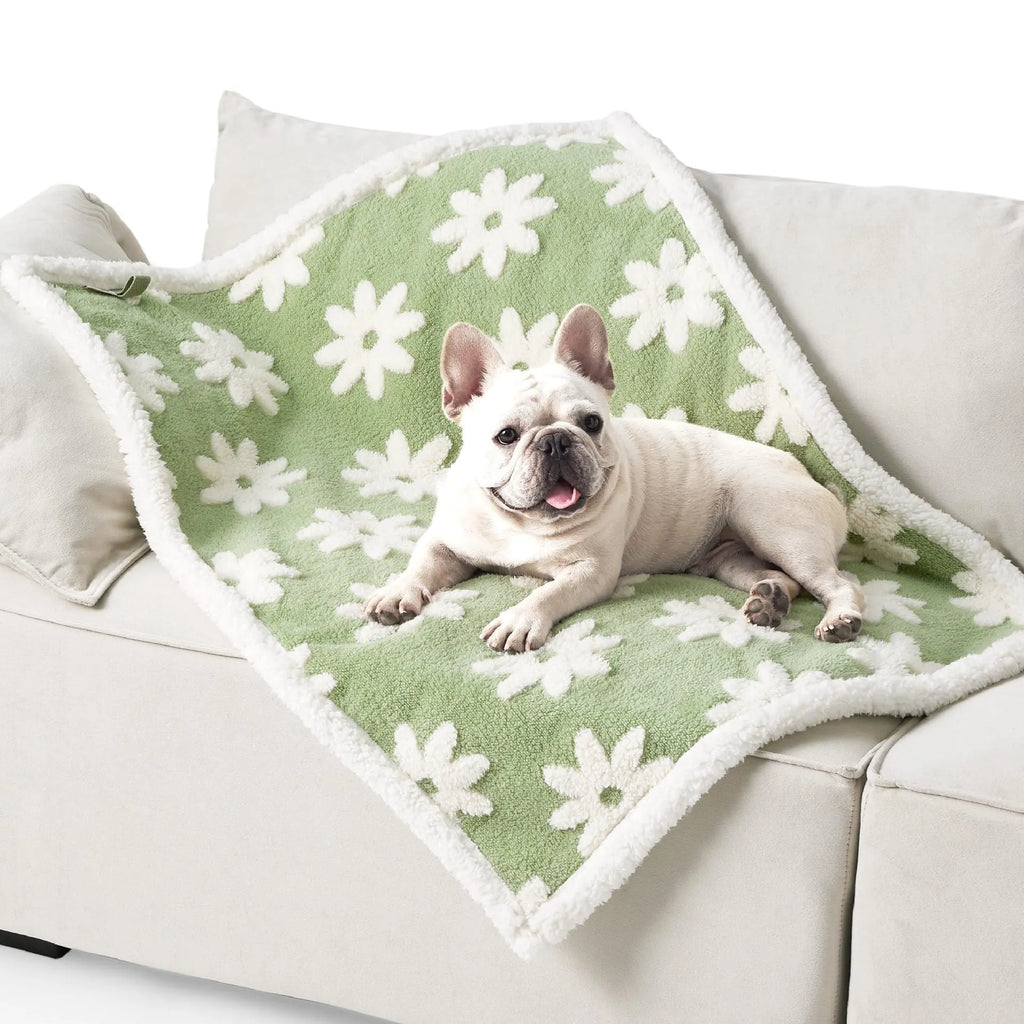 Shu Cotton thickened waterproof pet blanket for dogs in plaid pattern