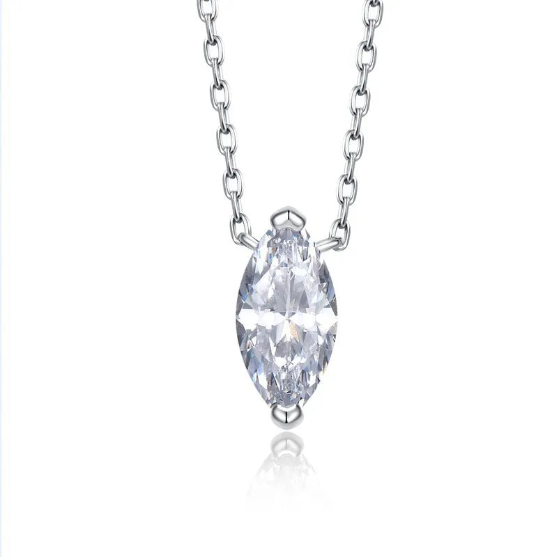 925 silver women's olive diamond twin clavicle chain necklace with electroplated gold or platinum finish