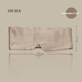 Mulberry silk sleep eye mask shown in various colours including black, champagne gold, and navy blue
