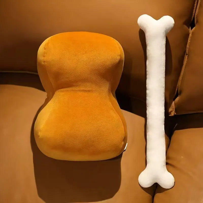 Creative meat bones shaped throw pillow plush toy in Big Stick Meat Bones colour, 40x20x18cm