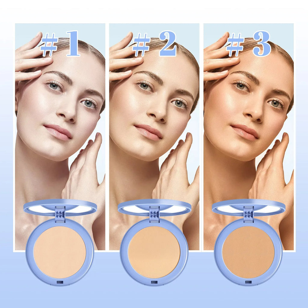 8g finishing powder compact in Natural Beige, Pure Beige, or Classic Ivory for natural makeup setting