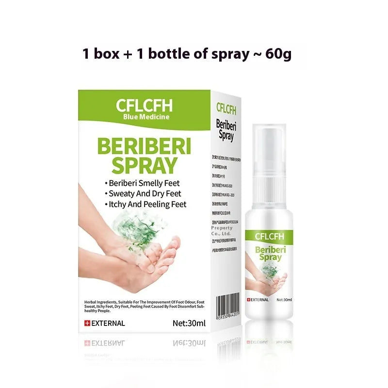 30ml bottle of English mint foot odour spray for fungal treatment