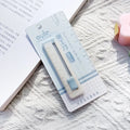 Small plastic-bladed art knife in five colour options: pink, blue, purple, khaki, and orange.