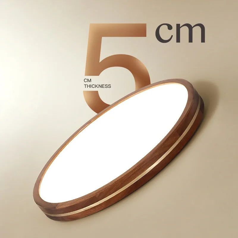 New Chinese style wooden ceiling lamp 30cm LED tri-colour dimmable for living room