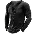 Men's European American sports long sleeved printed U-neck top in polyester fibre, multiple colour options