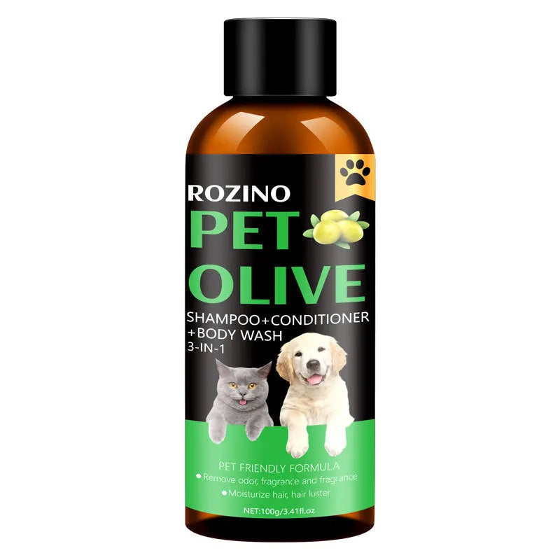 Olive deodorant mite removal lasting fragrance three-in-one pet shampoo 100g for cats and dogs