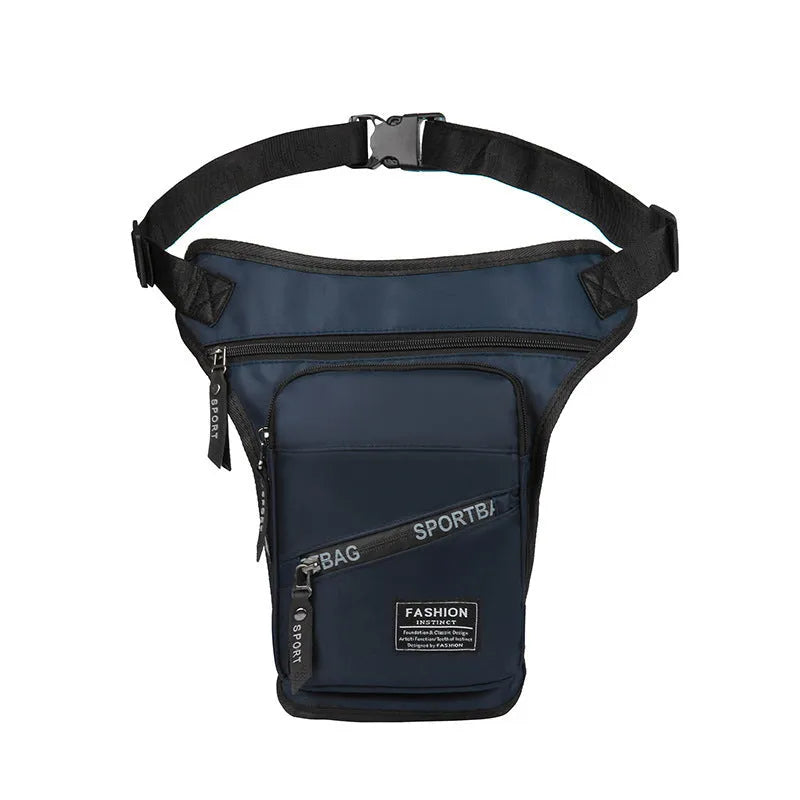 Men's black cycling leg crossbody bag with waterproof nylon construction