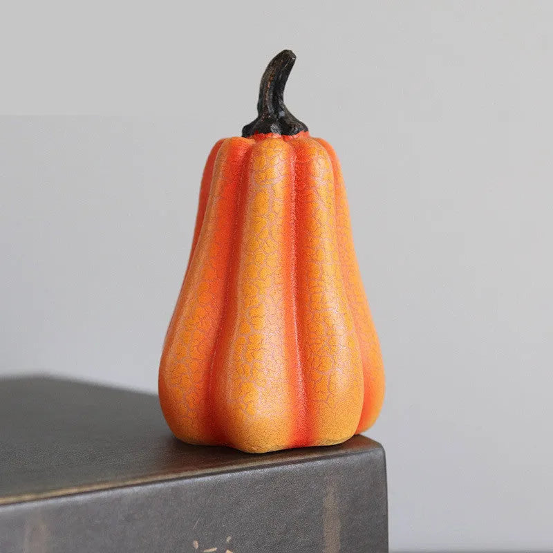 Resin Halloween pumpkin lantern with LED candle light in short, medium, and long size options