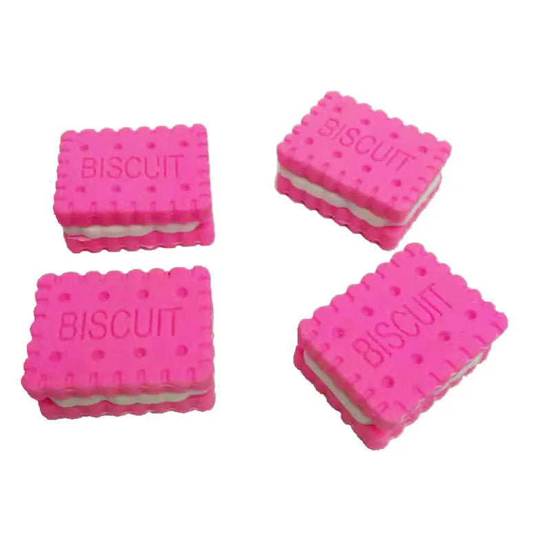 Sandwich biscuit shaped novelty eraser in food cake design with TPR material, shown in brown colour at 2.7 cm size
