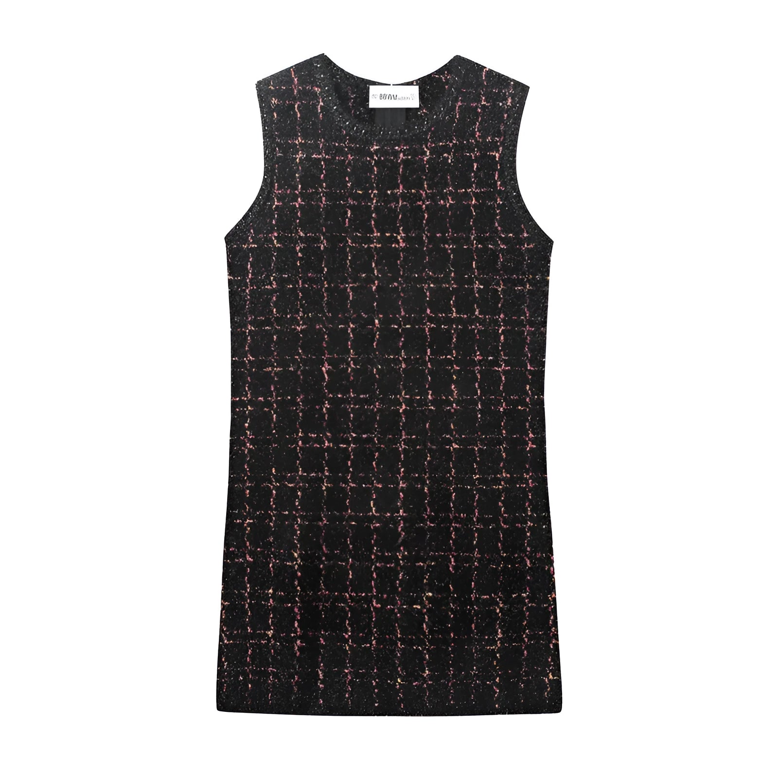 Women's slim-fit hooded knitted mini dress with pleated asymmetric skirt in mercerised cotton, picture colour