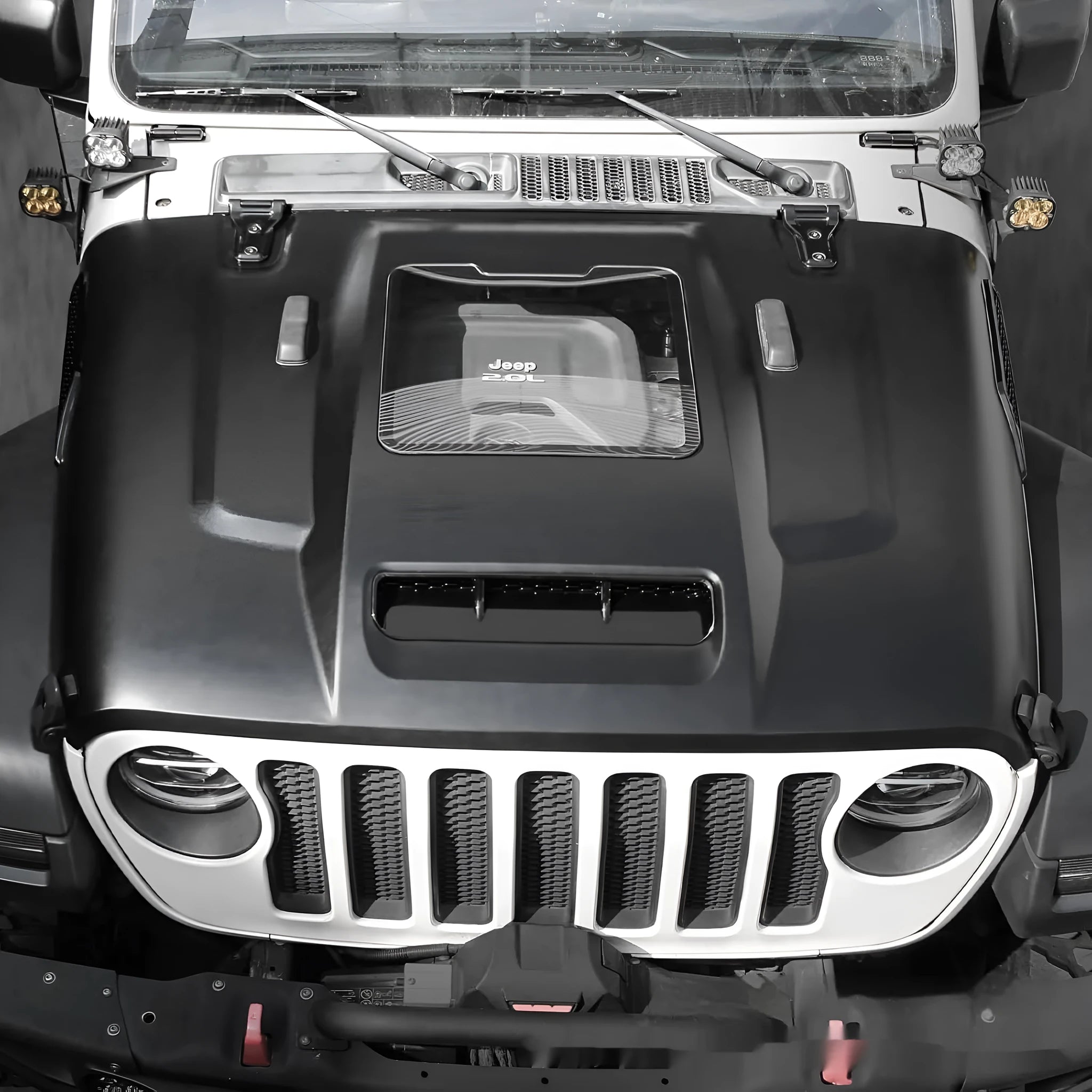 Black steel engine cover for Jeep Wrangler 18-25 model engine housing replacement
