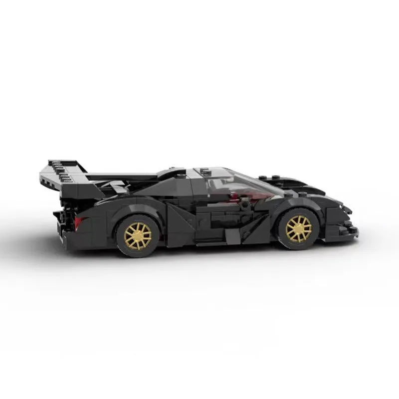 298-piece black plastic car model building block set for young people aged 15 to 35