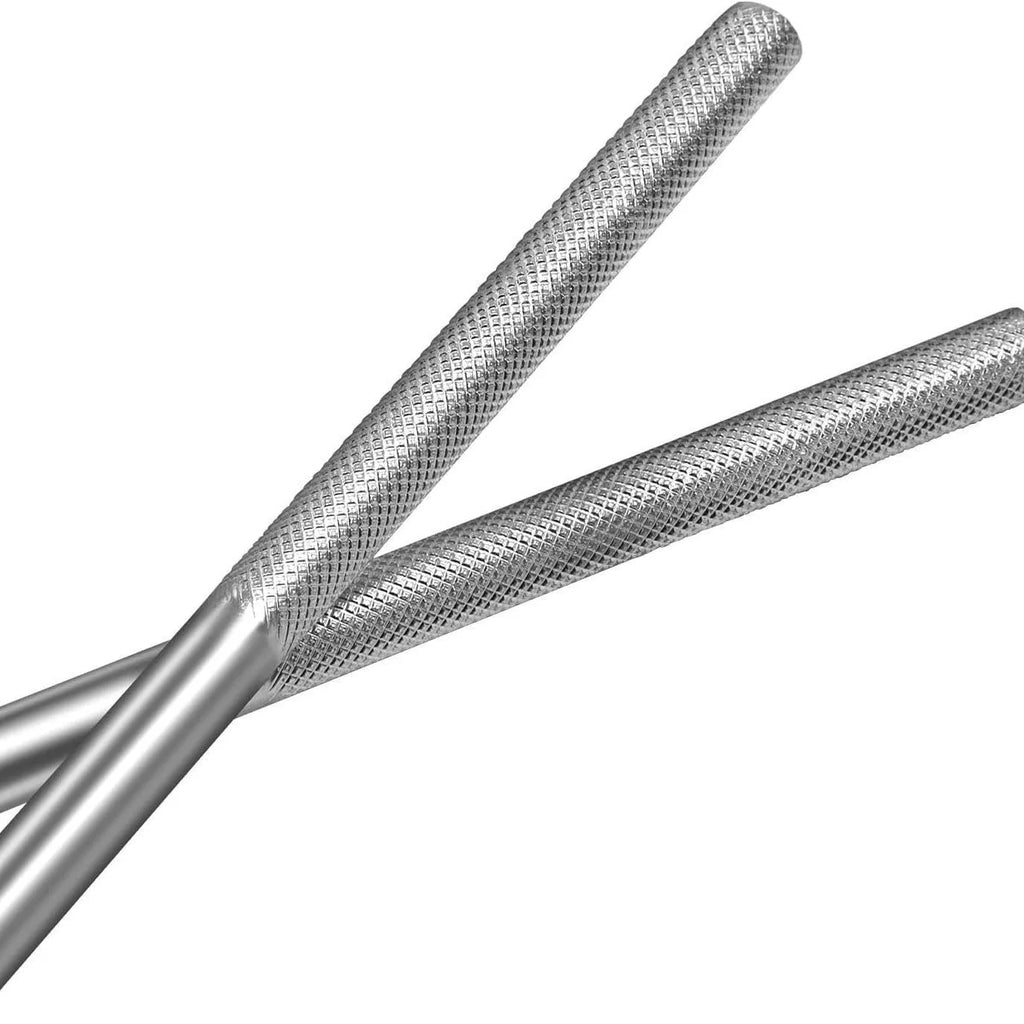 Set of 10 white quiet garage door steel rollers and 2 handle winding strips for garage door maintenance