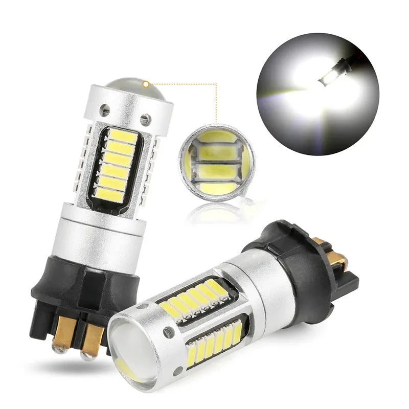 PW24W LED daytime running light with 4014 chip, 12V 6W, 6500K white, aluminum casing