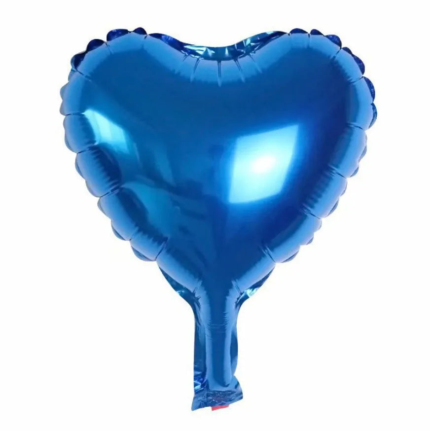 Five peach-shaped heart balloons made from crinkled silver aluminium foil, held together on strings.
