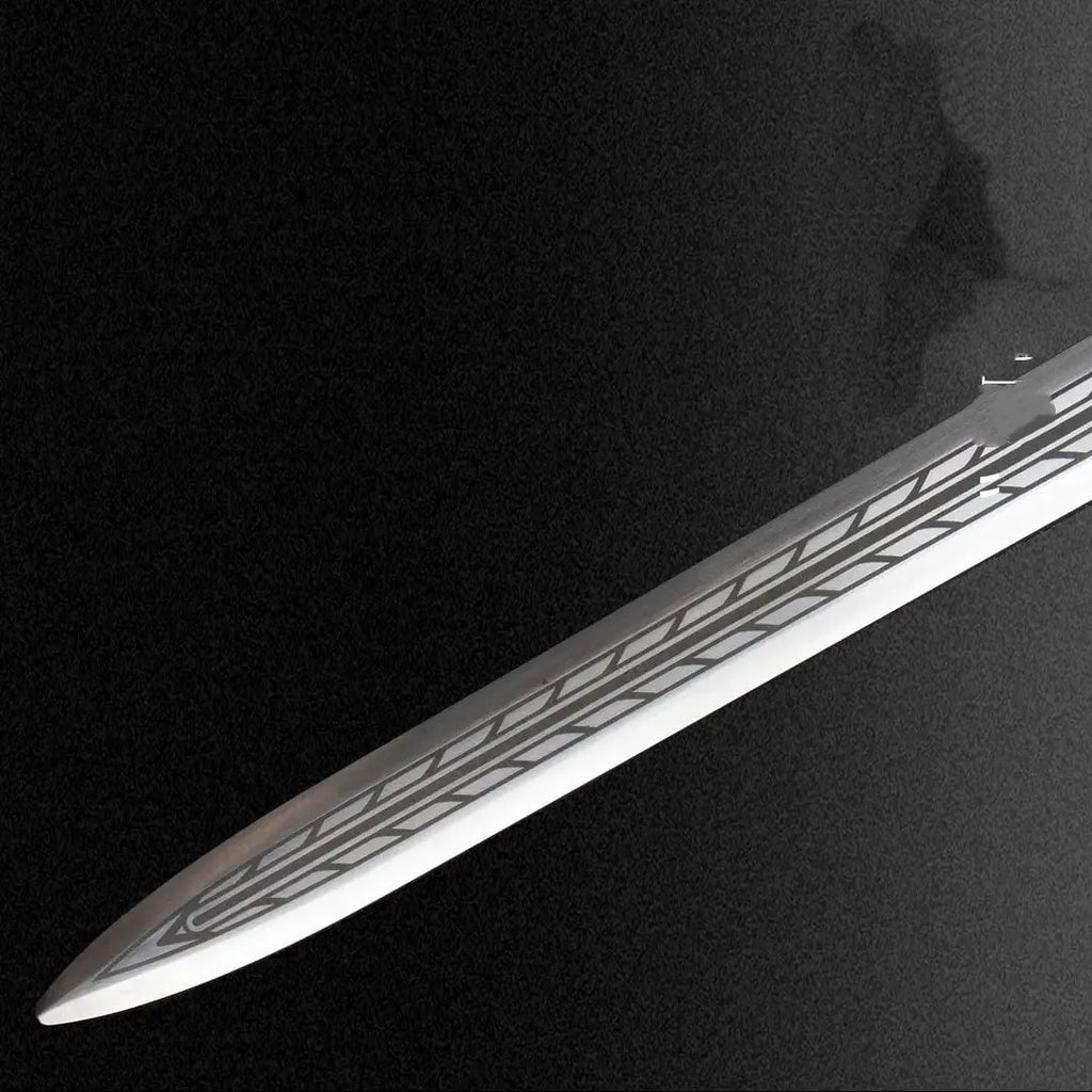 Beast Beak integral sword high manganese steel unsharpened blade 103CM with solid wood leather scabbard