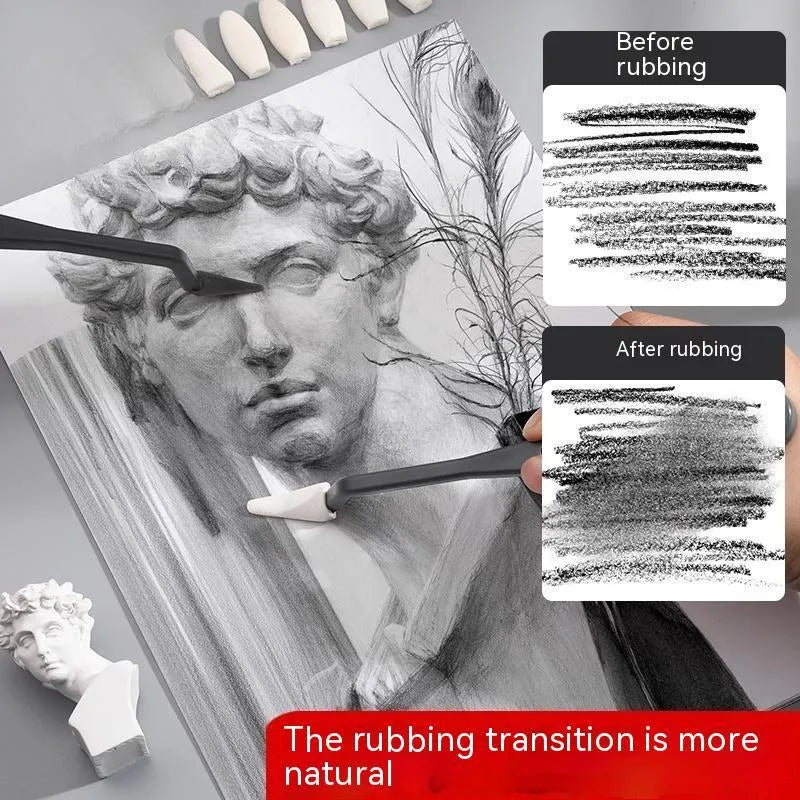 Plastic sketch rubbing knife art tool with smear tip for removing pencil marks