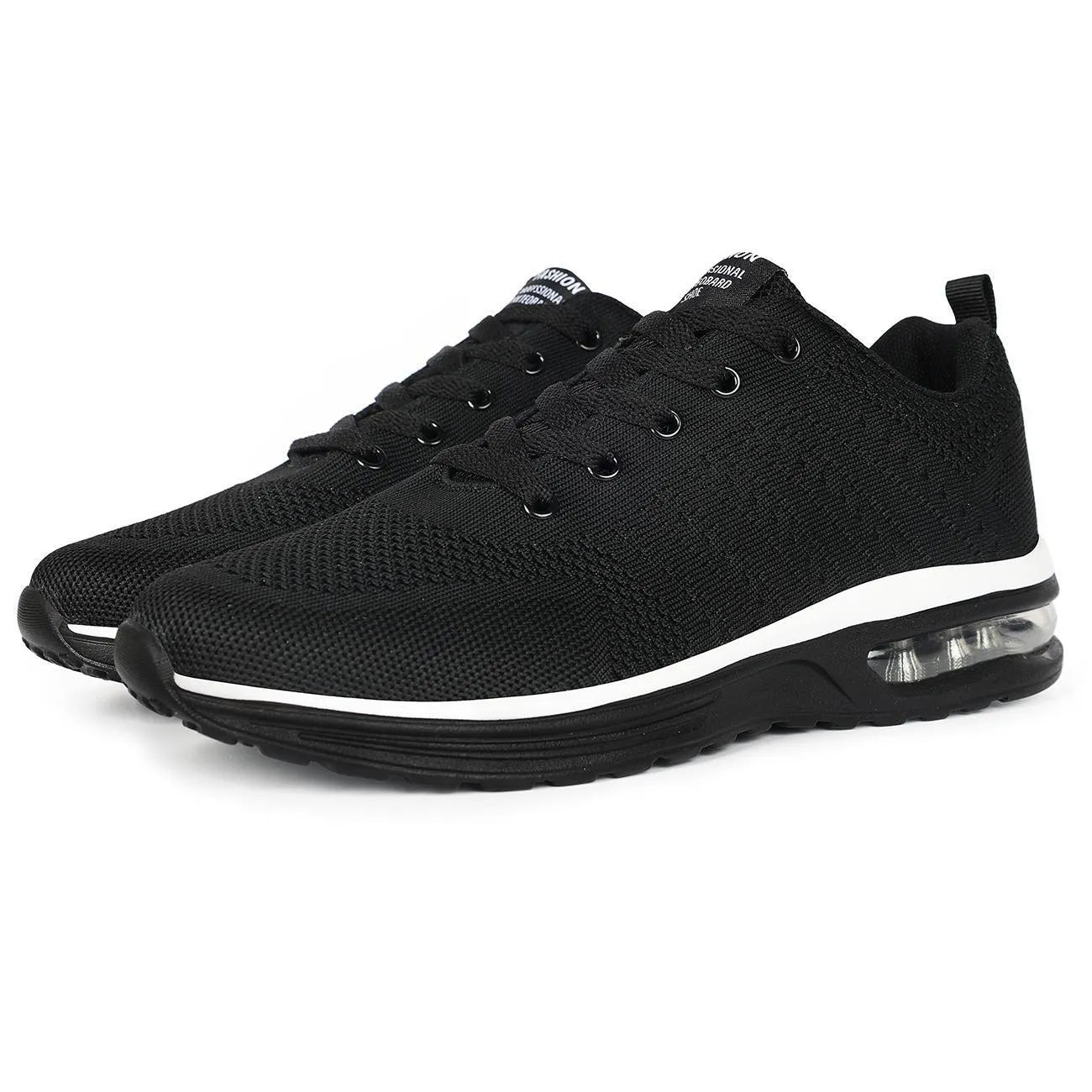 Casual Flyknit running shoes in multiple colours showing mesh upper and PU sole.