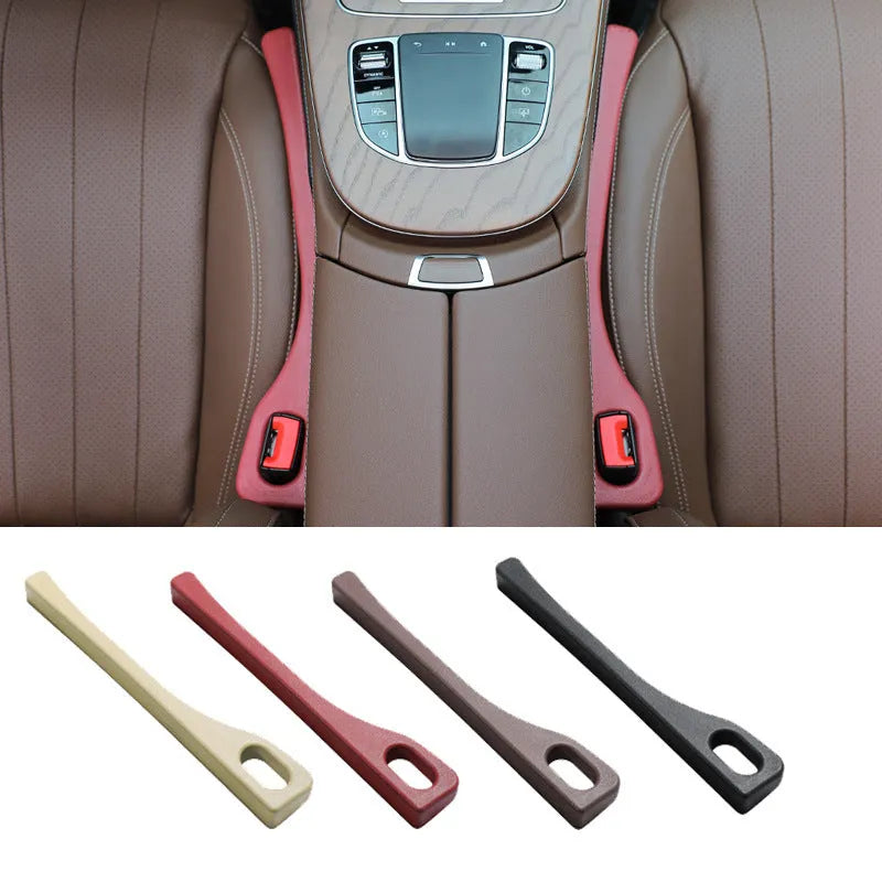 Polyurethane car seat gap strip preventing items from falling between vehicle seats