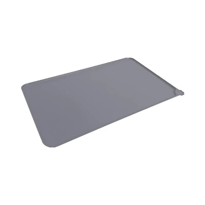 Silicone pet feeding placemat under a dog bowl, shown in one of five available colours.