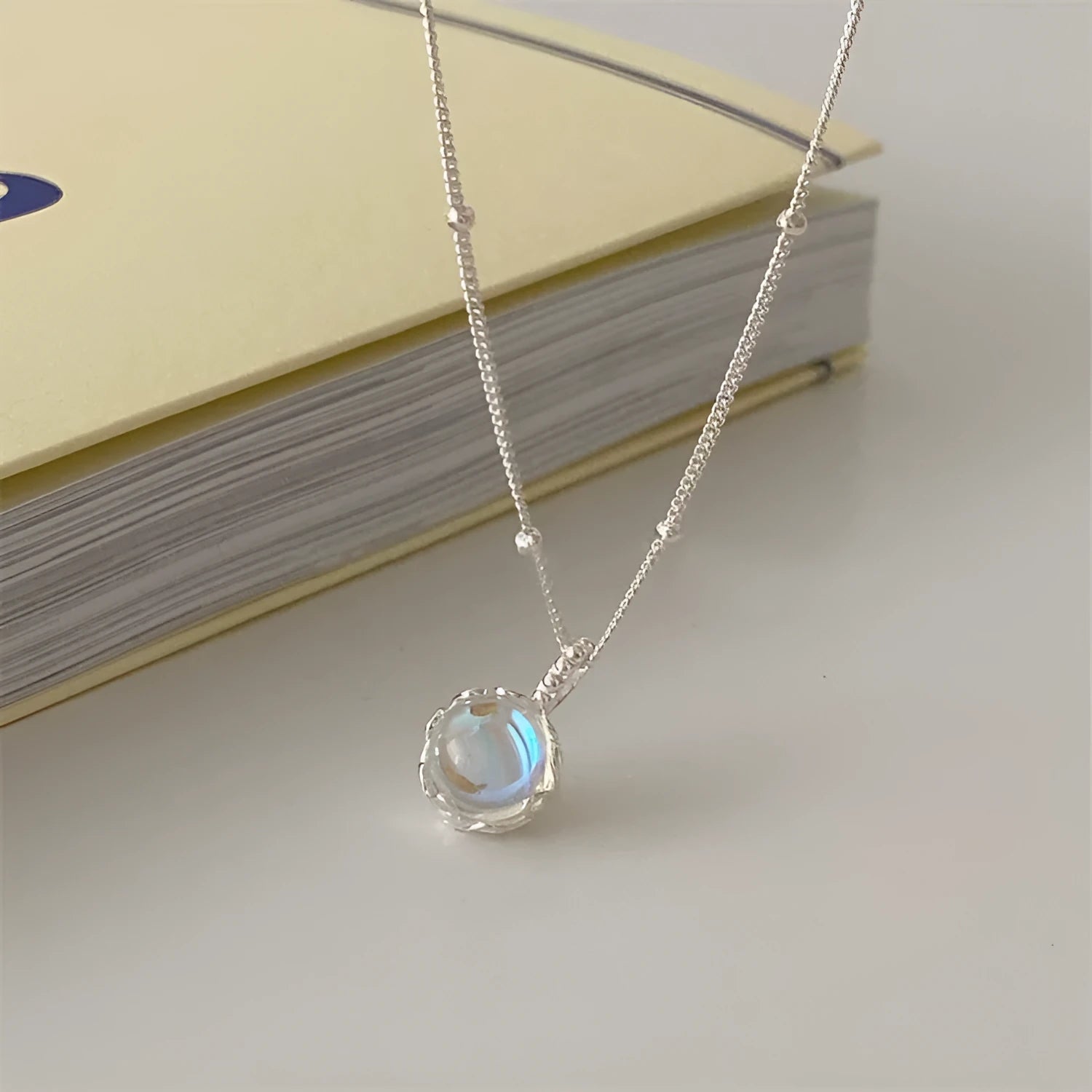 925 silver geometric pendant necklace for women on a curb chain, silver colour.