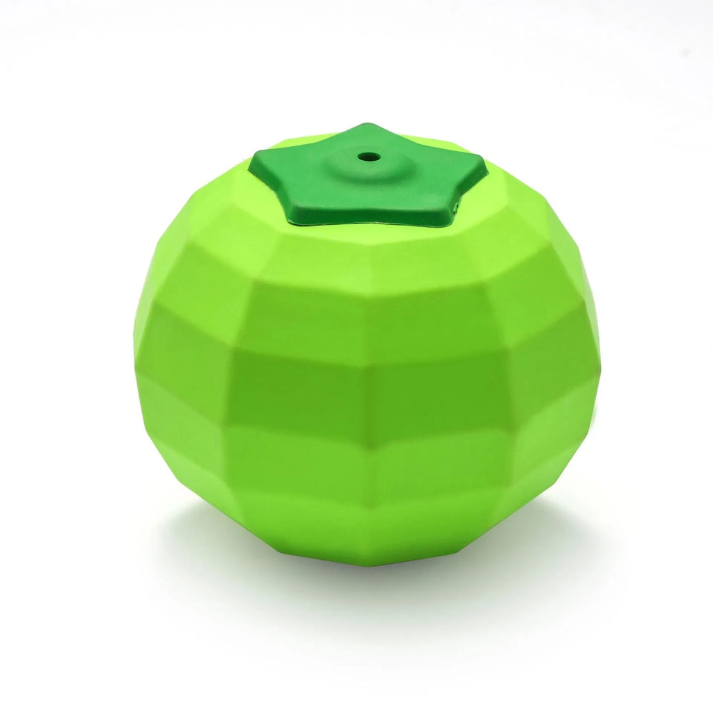 Green natural rubber squeaky dog toy ball for large breed aggressive chewers