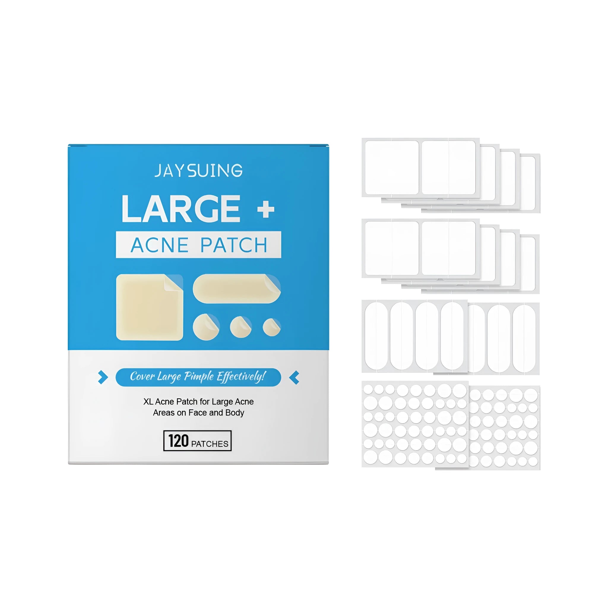 Hydrocolloid acne patches with tea tree oil and salicylic acid in 120 count package