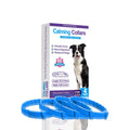 Set of four monochrome Chinese style dog calming collars made from TPR, showing colour variations.