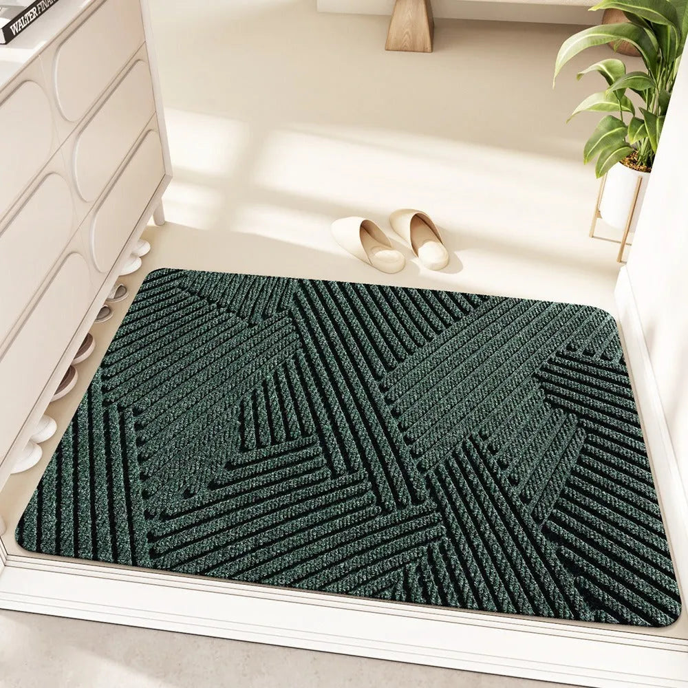 Alien-shaped silk ring door mat with cartoon anime pattern in blue colour
