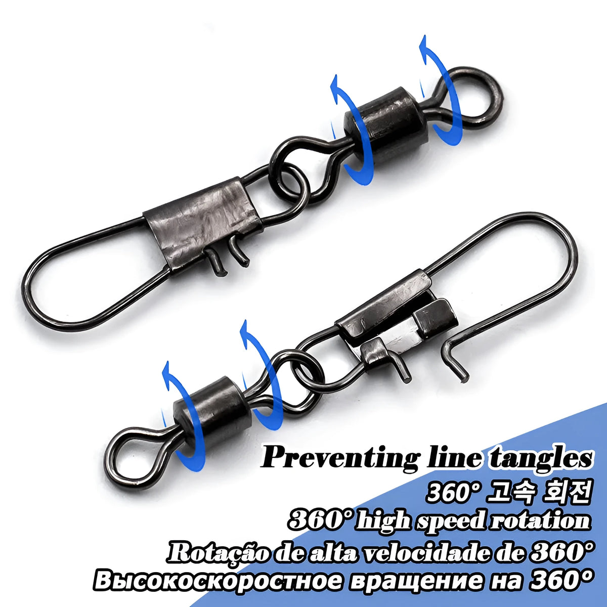 Black nickel 8-shaped ring quick connector for lure fishing with copper and stainless steel construction