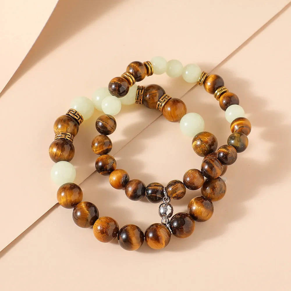 Geometric luminous couple bracelets in amber Y552 colour with simple patterns