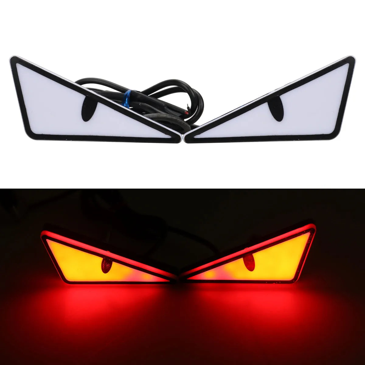 Triangle eyes modified motorcycle decorative lights in plastic, 12V, waterproof, available in five colours