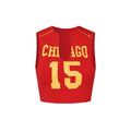 Red hollow sleeveless sports vest with 3D digital printing, polyester pullover, 50cm length, sizes S M L.