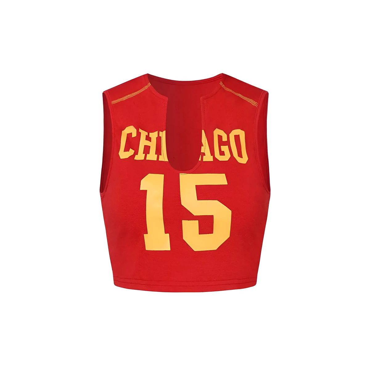 Red hollow sleeveless sports vest with 3D digital printing, polyester pullover, 50cm length, sizes S M L.