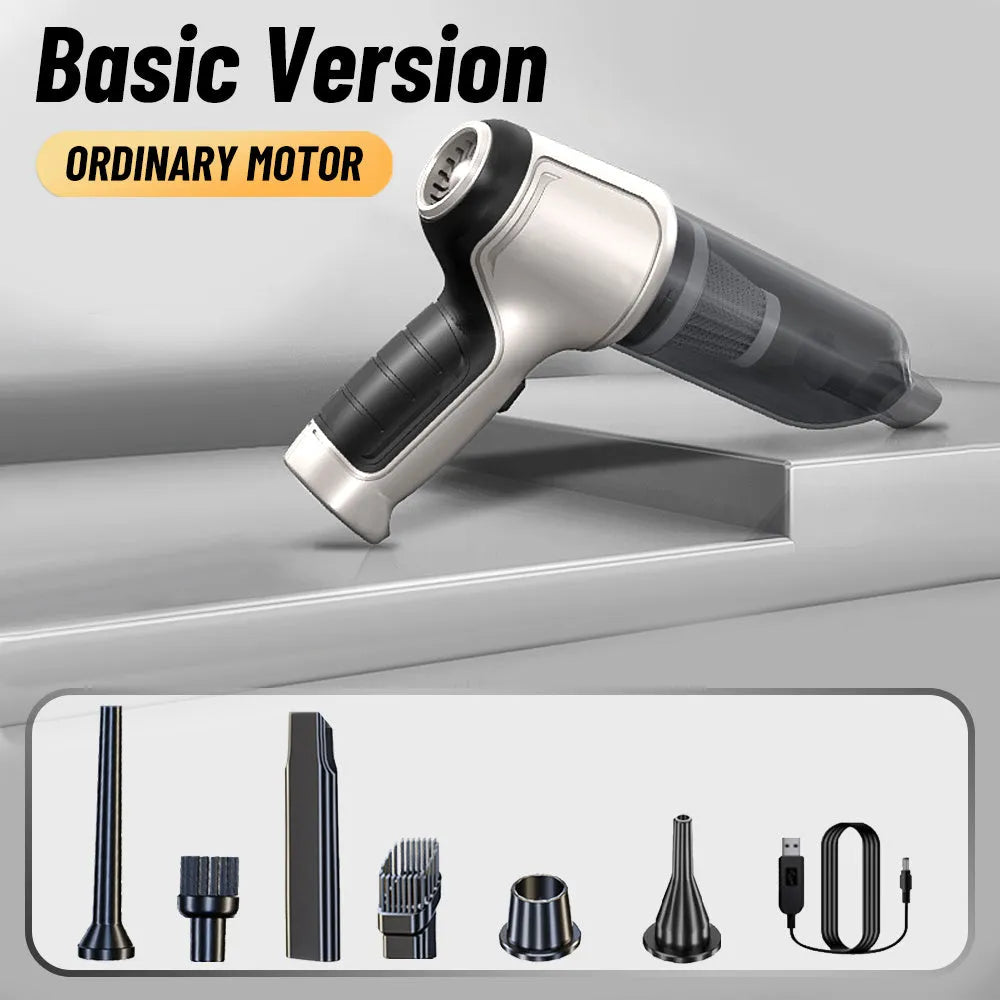 Wireless handheld car vacuum cleaner ABS body with rechargeable lithium battery and USB charging cable