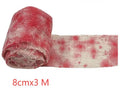 Halloween horror dyed gauze bandage polyester fabric showing white and red colour options with 8cm width