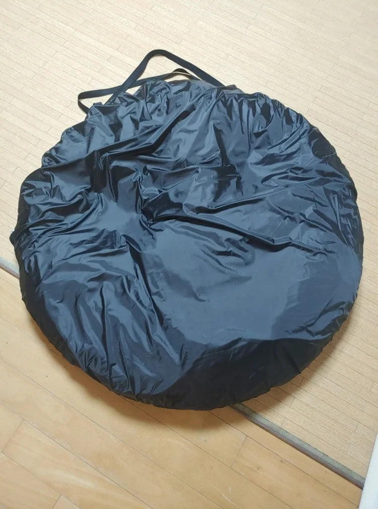 Black pop-up outdoor camping car tail tent with quick-throw design unfolded to 200x200x200cm size