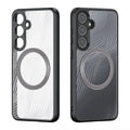Black frosted magnetic phone case for Samsung S24, S24 Plus and S24 Ultra with TPU PC all-inclusive cover