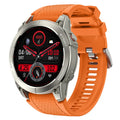 S53 Outdoor GPS Sports Call Smart Watch in black or orange with 1.43-inch touchscreen display